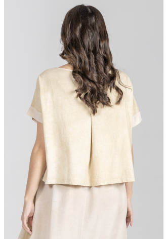 Bluzka z krótkim rękawem w kolorze beżowym