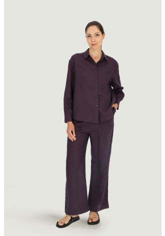 Purple 100% linen shirt