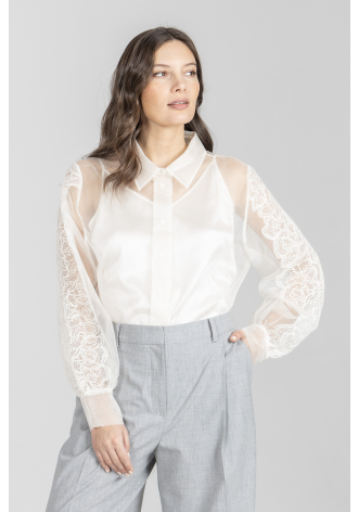 Elegancka koszula z ozdobnymi rękawami