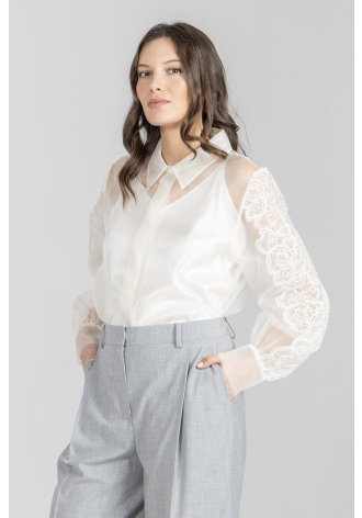 Elegancka koszula z ozdobnymi rękawami