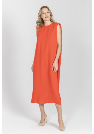 Elegancka długa czerwona sukienka