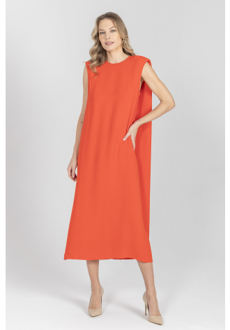 Elegancka długa czerwona sukienka