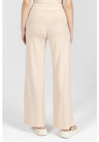 Dzianinowe spodnie z wełny, jedwabiu i kaszmiru