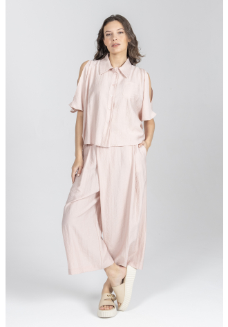 Lekkie spodnie w kolorze różowym