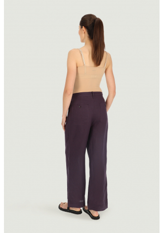 Purple linen trousers
