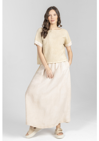 Spódnica maxi z lampasem po boku