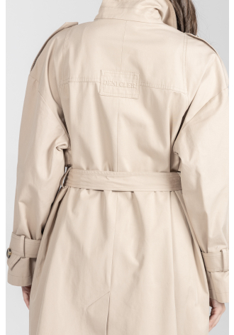 Luźny trencz z impregnowanej bawełny