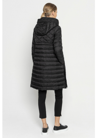 Black quilted coat