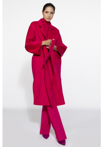 Classic double-breasted magenta coat