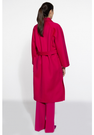 Classic double-breasted magenta coat