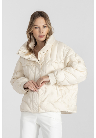 Kurtka pikowana w kolorze ecru