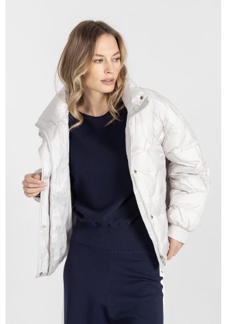 Pikowana kurtka w kolorze szarym