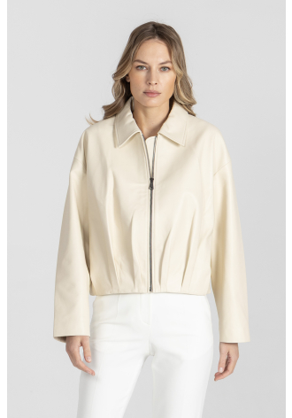 Krótka kurtka z miękkiej skóry