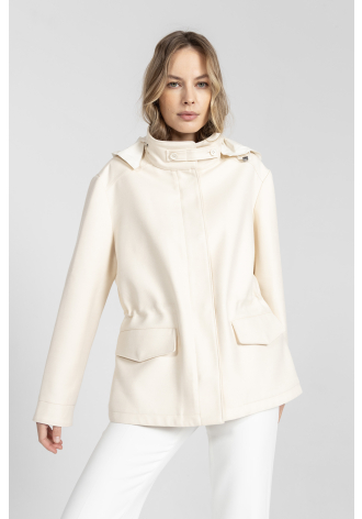 Kurtka z impregnowanej tkaniny w kolorze ecru