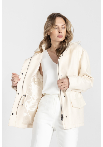 Kurtka z impregnowanej tkaniny w kolorze ecru