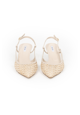 Beżowe szpilki bez pięty