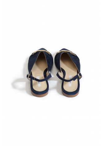 Navy blue slingback ballerinas 