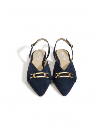 Navy blue slingback ballerinas 