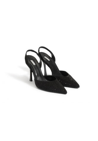 Black elegant sling back stilettos