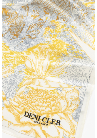 Jedwabna chusta w kolorze szaro-żółtym