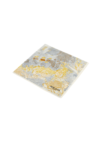 Jedwabna chusta w kolorze szaro-żółtym