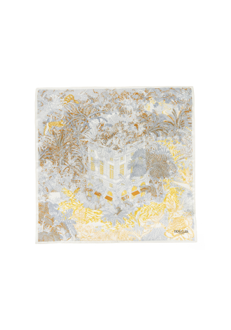 Jedwabna chusta w kolorze szaro-żółtym