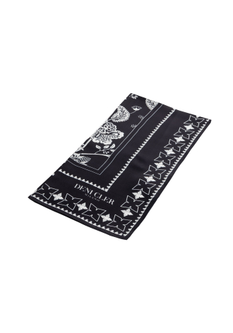 Jedwabna chusta w czarno-biały print