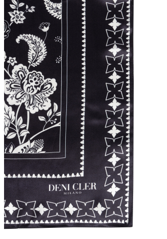 Jedwabna chusta w czarno-biały print