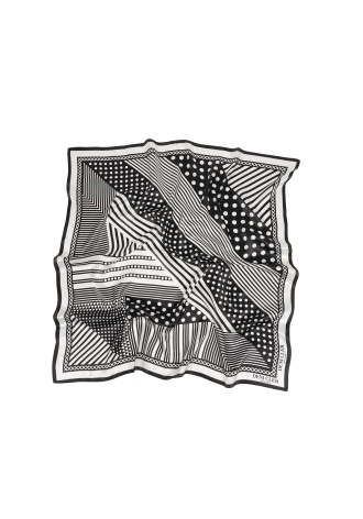 Jedwabna chusta w szaro-czarny print