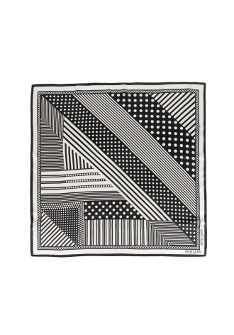 Jedwabna chusta w szaro-czarny print