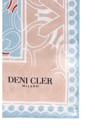 Jedwabna chusta w niebiesko-różowy print