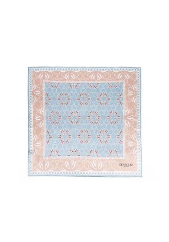 Jedwabna chusta w niebiesko-różowy print