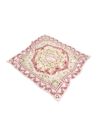 Jedwabna chusta w kwiatowo-orientalny wzór