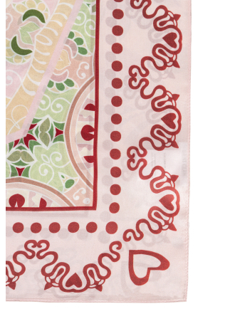 Jedwabna chusta w kwiatowo-orientalny wzór