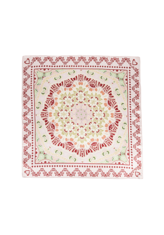 Jedwabna chusta w kwiatowo-orientalny wzór