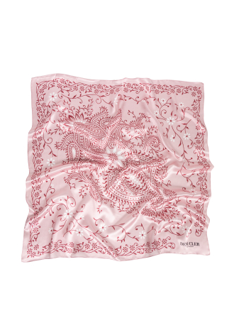 Jedwabna chusta w ciemnoróżowy print