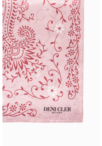 Jedwabna chusta w ciemnoróżowy print