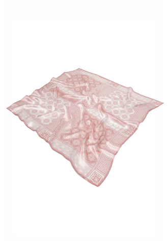Jedwabna chusta w różowo-biały print