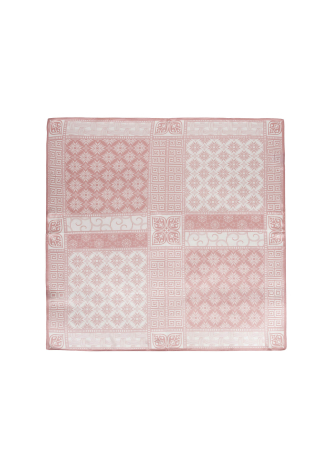 Jedwabna chusta w różowo-biały print