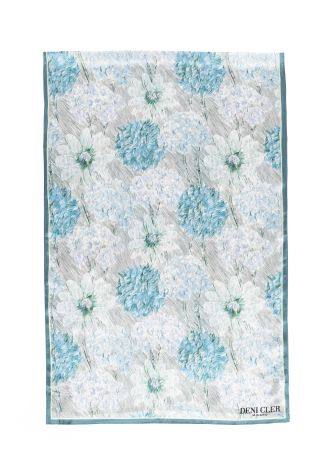 Jedwabny szal w niebieski print