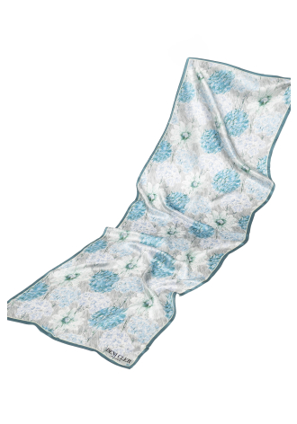 Jedwabny szal w niebieski print