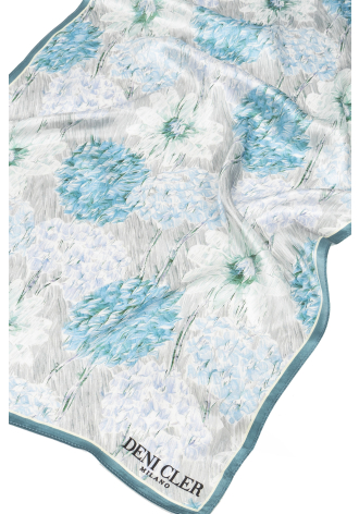 Jedwabny szal w niebieski print