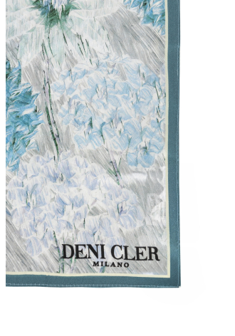 Jedwabny szal w niebieski print