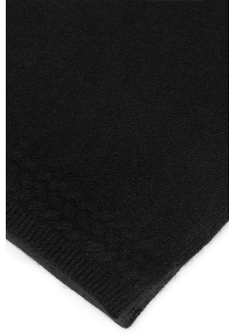 Czarny klasyczny szal z kaszmiru