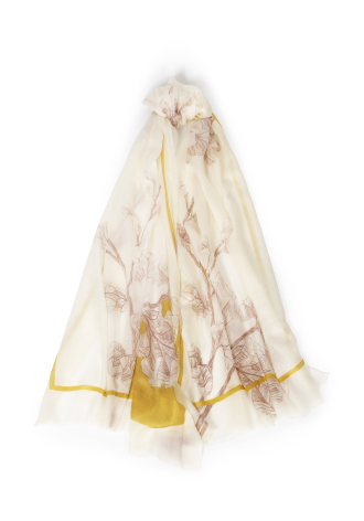 Szal wykonany cienką kaszmirową włóczką