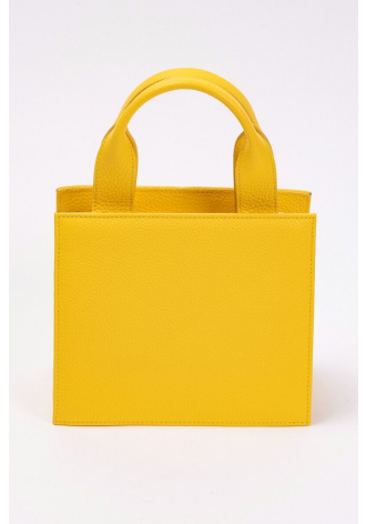 Żółta, prostokątna torebka 