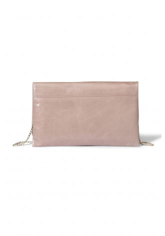 Kleine flache Handtasche in Roségold