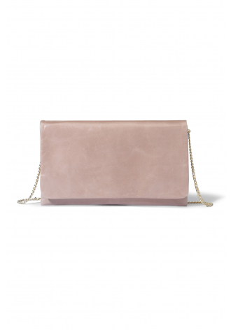 Kleine flache Handtasche in Roségold