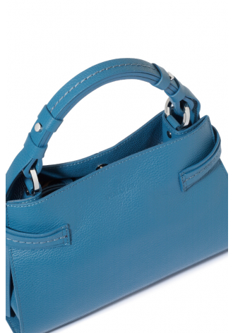 Blaue trapezförmige Handtasche
