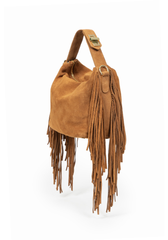 Zamszowa torebka z frędzlami